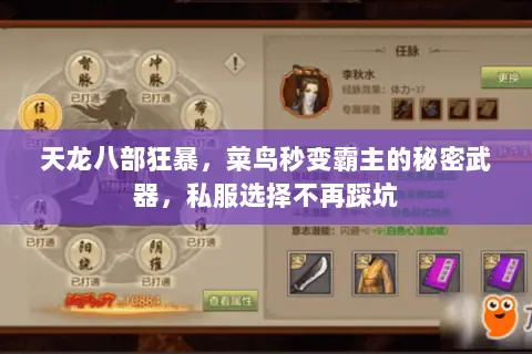 天龙八部狂暴,菜鸟秒变霸主的秘密武器,私服选择不再踩坑 天龙八部狂暴,菜鸟秒变霸主的秘密武器,私服选择不再踩坑