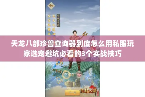 天龙八部珍兽查询器到底怎么用私服玩家选宠避坑必看的3个实战技巧 天龙八部珍兽查询器到底怎么用私服玩家选宠避坑必看的3个实战技巧