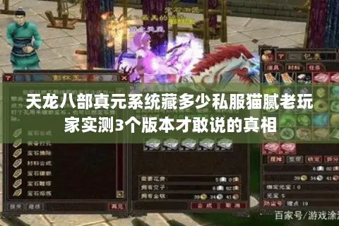 天龙八部真元系统藏多少私服猫腻老玩家实测3个版本才敢说的真相 天龙八部真元系统藏多少私服猫腻老玩家实测3个版本才敢说的真相