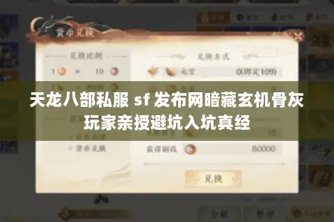 天龙八部私服 sf 发布网暗藏玄机骨灰玩家亲授避坑入坑真经 天龙八部私服 sf 发布网暗藏玄机骨灰玩家亲授避坑入坑真经