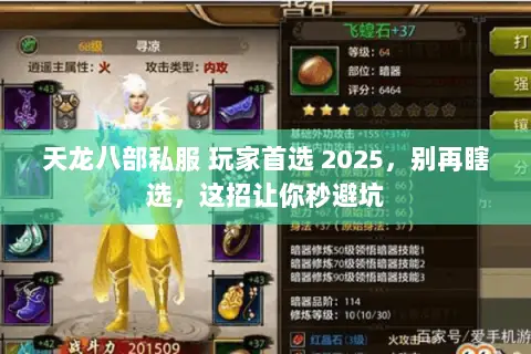 天龙八部私服 玩家首选 2025,别再瞎选,这招让你秒避坑 天龙八部私服 玩家首选 2025,别再瞎选,这招让你秒避坑