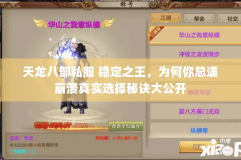 天龙八部私服 稳定之王,为何你总遇崩溃真实选择秘诀大公开 天龙八部私服 稳定之王,为何你总遇崩溃真实选择秘诀大公开