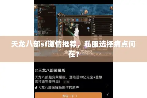 天龙八部sf激情推荐，私服选择痛点何在？