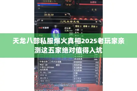 天龙八部私服爆火真相2025老玩家亲测这五家绝对值得入坑
