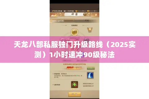天龙八部私服独门升级路线(2025实测)1小时速冲90级秘法 天龙八部私服独门升级路线(2025实测)1小时速冲90级秘法