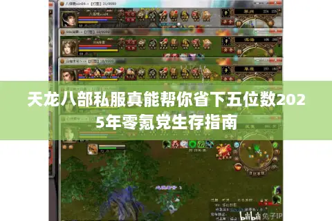 天龙八部私服真能帮你省下五位数2025年零氪党生存指南 天龙八部私服真能帮你省下五位数2025年零氪党生存指南