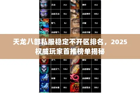 天龙八部私服稳定不开区排名,2025权威玩家首推榜单揭秘 天龙八部私服稳定不开区排名,2025权威玩家首推榜单揭秘