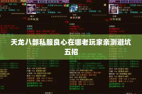 天龙八部私服良心在哪老玩家亲测避坑五招 天龙八部私服良心在哪老玩家亲测避坑五招