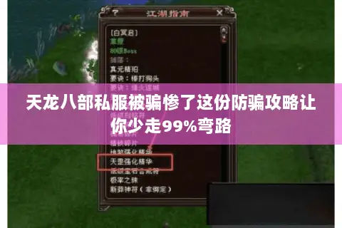 天龙八部私服被骗惨了这份防骗攻略让你少走99%弯路 天龙八部私服被骗惨了这份防骗攻略让你少走99%弯路