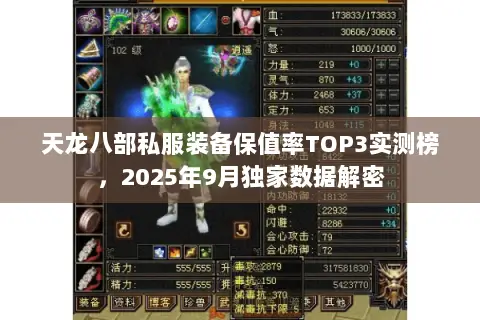 天龙八部私服装备保值率TOP3实测榜,2025年9月独家数据解密 天龙八部私服装备保值率TOP3实测榜,2025年9月独家数据解密