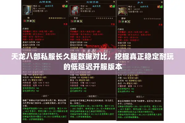 天龙八部私服长久服数据对比,挖掘真正稳定耐玩的低延迟开服版本 天龙八部私服长久服数据对比,挖掘真正稳定耐玩的低延迟开服版本
