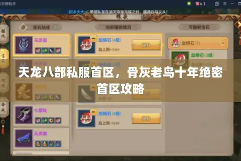 天龙八部私服首区,骨灰老鸟十年绝密首区攻略 天龙八部私服首区,骨灰老鸟十年绝密首区攻略