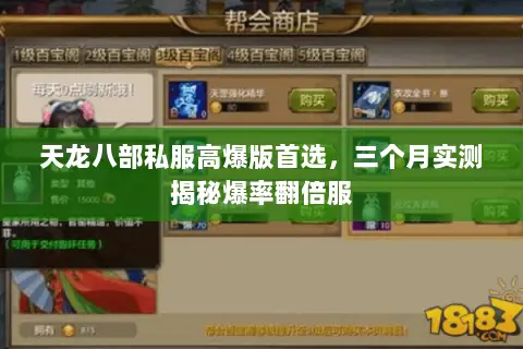 天龙八部私服高爆版首选,三个月实测揭秘爆率翻倍服 天龙八部私服高爆版首选,三个月实测揭秘爆率翻倍服