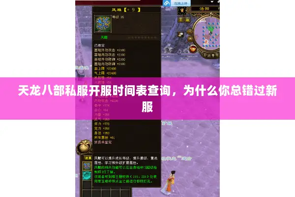 天龙八部私服开服时间表查询,为什么你总错过新服 天龙八部私服开服时间表查询,为什么你总错过新服