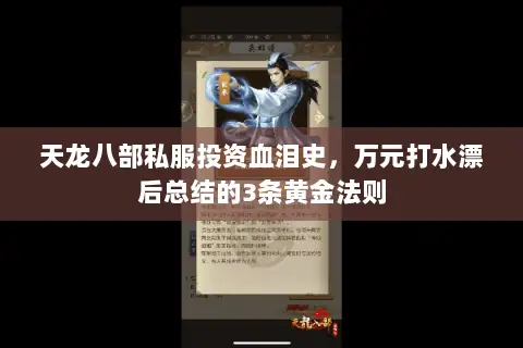 天龙八部私服投资血泪史,万元打水漂后总结的3条黄金法则 天龙八部私服投资血泪史,万元打水漂后总结的3条黄金法则