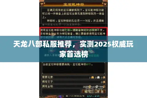 天龙八部私服推荐,实测2025权威玩家首选榜 天龙八部私服推荐,实测2025权威玩家首选榜