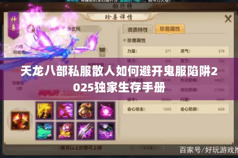 天龙八部私服散人如何避开鬼服陷阱2025独家生存手册