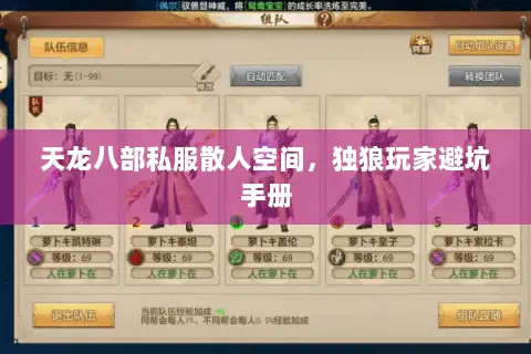 天龙八部私服散人空间，独狼玩家避坑手册