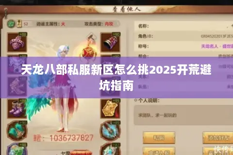 天龙八部私服新区怎么挑2025开荒避坑指南 天龙八部私服新区怎么挑2025开荒避坑指南