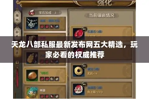 天龙八部私服最新发布网五大精选，玩家必看的权威推荐