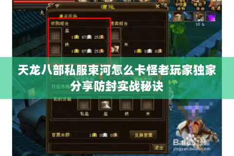 天龙八部私服束河怎么卡怪老玩家独家分享防封实战秘诀