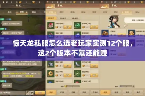 惊天龙私服怎么选老玩家实测12个服，这2个版本不氪还能赚