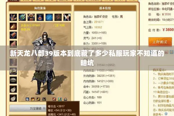 新天龙八部39版本到底藏了多少私服玩家不知道的暗坑 新天龙八部39版本到底藏了多少私服玩家不知道的暗坑