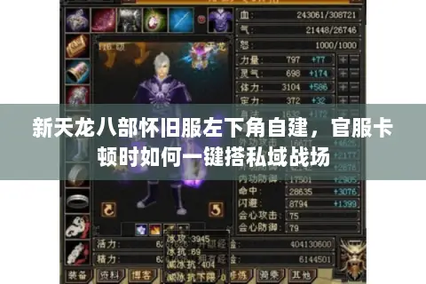 新天龙八部怀旧服左下角自建,官服卡顿时如何一键搭私域战场 新天龙八部怀旧服左下角自建,官服卡顿时如何一键搭私域战场