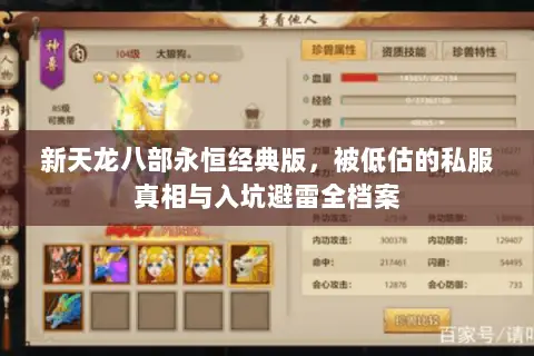 新天龙八部永恒经典版,被低估的私服真相与入坑避雷全档案 新天龙八部永恒经典版,被低估的私服真相与入坑避雷全档案