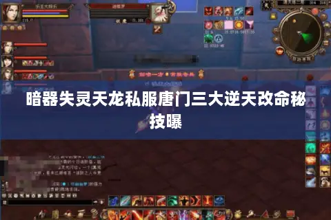 暗器失灵天龙私服唐门三大逆天改命秘技曝