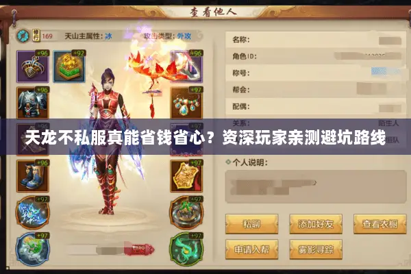 天龙不私服真能省钱省心？资深玩家亲测避坑路线