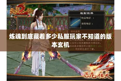 炼魂到底藏着多少私服玩家不知道的版本玄机