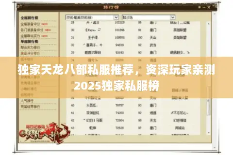 独家天龙八部私服推荐,资深玩家亲测2025独家私服榜 独家天龙八部私服推荐,资深玩家亲测2025独家私服榜