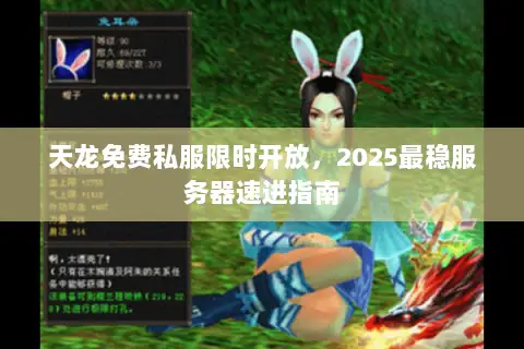 天龙免费私服限时开放，2025最稳服务器速进指南