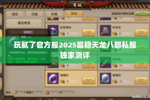 玩腻了官方服2025超稳天龙八部私服独家测评