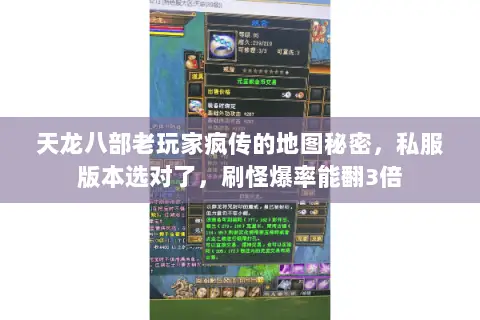 天龙八部老玩家疯传的地图秘密，私服版本选对了，刷怪爆率能翻3倍