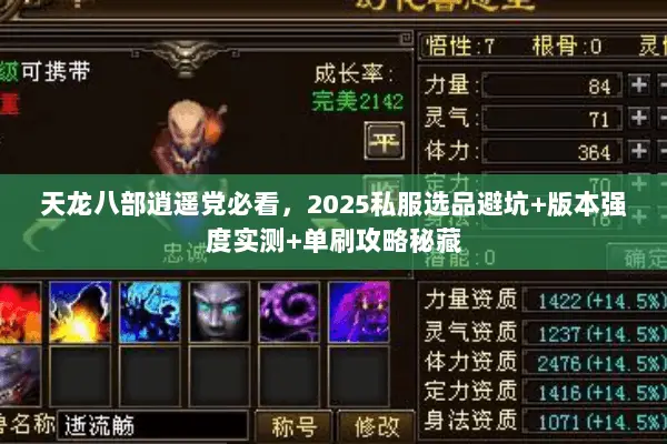 天龙八部逍遥党必看,2025私服选品避坑+版本强度实测+单刷攻略秘藏 天龙八部逍遥党必看,2025私服选品避坑+版本强度实测+单刷攻略秘藏