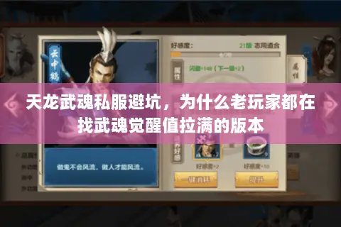 天龙武魂私服避坑，为什么老玩家都在找武魂觉醒值拉满的版本
