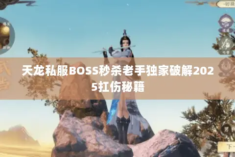 天龙私服BOSS秒杀老手独家破解2025扛伤秘籍 天龙私服BOSS秒杀老手独家破解2025扛伤秘籍