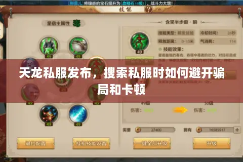 天龙私服发布，搜索私服时如何避开骗局和卡顿