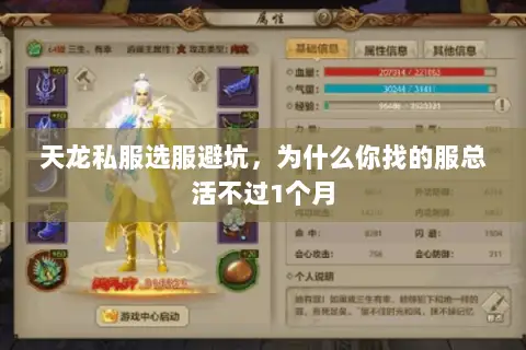 天龙私服选服避坑,为什么你找的服总活不过1个月 天龙私服选服避坑,为什么你找的服总活不过1个月