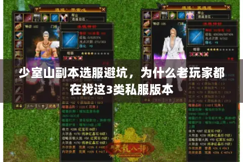 少室山副本选服避坑，为什么老玩家都在找这3类私服版本