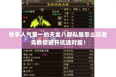 快手人气第一的天龙八部私服怎么玩老鸟教你避开坑选对服! 快手人气第一的天龙八部私服怎么玩老鸟教你避开坑选对服!