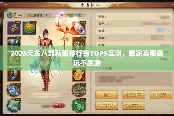 2025天龙八部私服排行榜TOP5实测,哪家真能爽玩不跑路 2025天龙八部私服排行榜TOP5实测,哪家真能爽玩不跑路