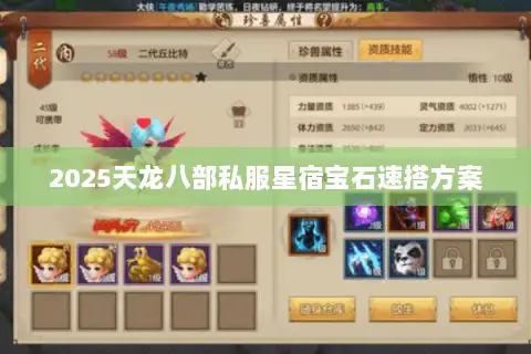 2025天龙八部私服星宿宝石速搭方案 2025天龙八部私服星宿宝石速搭方案