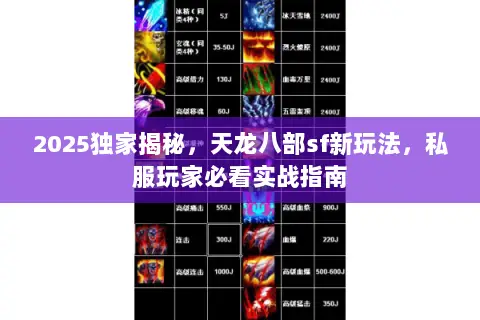 2025独家揭秘,天龙八部sf新玩法,私服玩家必看实战指南 2025独家揭秘,天龙八部sf新玩法,私服玩家必看实战指南