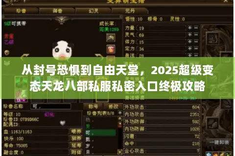 从封号恐惧到自由天堂,2025超级变态天龙八部私服私密入口终极攻略 从封号恐惧到自由天堂,2025超级变态天龙八部私服私密入口终极攻略