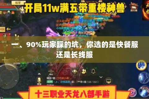 一、90%玩家踩的坑,你选的是快餐服还是长线服 一、90%玩家踩的坑,你选的是快餐服还是长线服