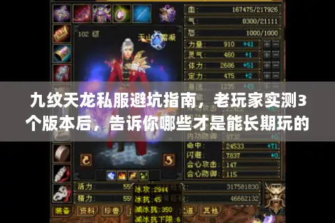 九纹天龙私服避坑指南，老玩家实测3个版本后，告诉你哪些才是能长期玩的