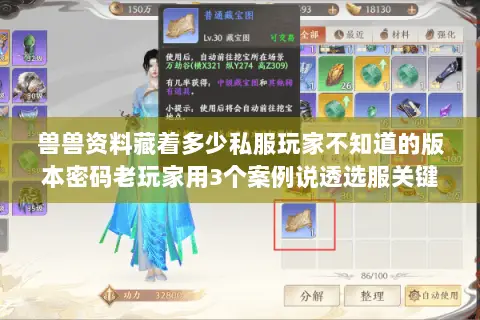 兽兽资料藏着多少私服玩家不知道的版本密码老玩家用3个案例说透选服关键 兽兽资料藏着多少私服玩家不知道的版本密码老玩家用3个案例说透选服关键